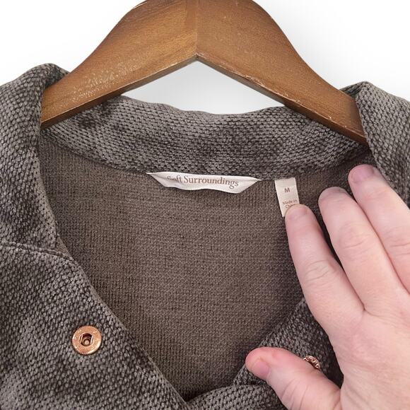 Soft Surroundings St. Germain Chenille Pullover Tunic Womens Medium Brown Taupe - Picture 2 of 8